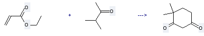 1,3-Cyclohexanedione,4,4-dimethyl- can be prepared by acrylic acid ethyl ester and 3-methyl-butan-2-one at the temperature of 25 °C